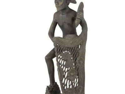 Fisherman Carving Low-poly 3D model