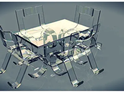 Dining table set Free 3D model buy