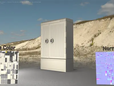 Electrical Distribution Cabinet 155 Low-poly 3D model