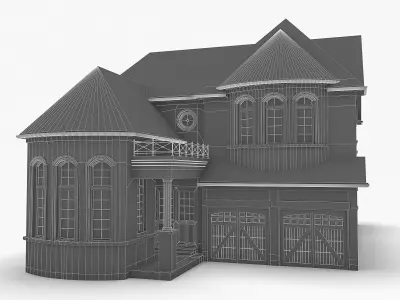 Cottage House 08  Low-poly 3D model