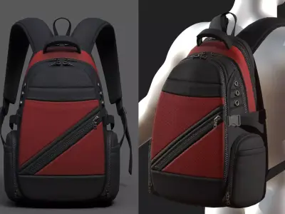 Backpack Camping Generic military combat Low-poly 3D model