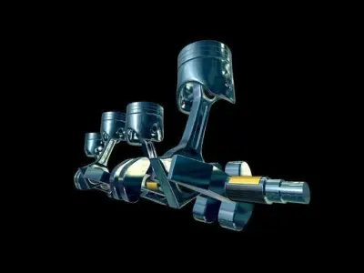 piston Low-poly 3D model