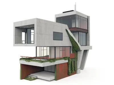 Scifi House Arc 03 Low-poly 3D model