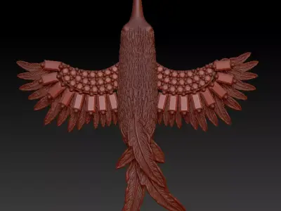 Phoenix Necklace gold  3D model