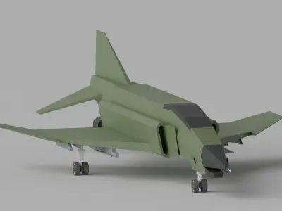 Cartoon McDonnell Douglas F-4 Phantom II 3D model