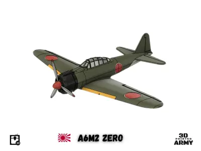 Mitsubishi A6M2 Zero -warbird scalemodel -STL files for 3D print 3D print model