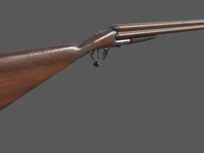 shotgun lancaster Low-poly 3D model