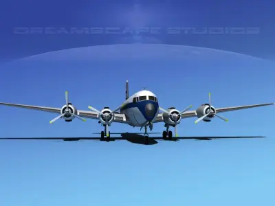 Douglas DC-7B BOAC 3D model