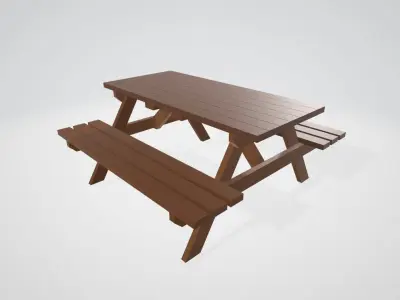 Picnic Table Free low-poly 3D model order