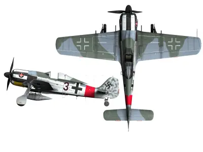Focke Wulf - FW190 A7 - Black 3 3D model