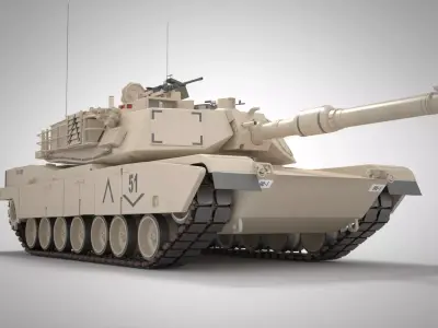 M1A2 Abrams Main Battle Tank Low-poly 3D model