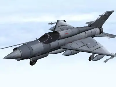 Fighter Jet Flying In Sky Plane V18 Low Poly 3D Model Low-poly 3D model
