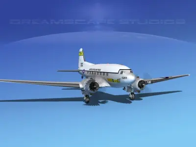Douglas C-47 Dakota USAF V03 3D model
