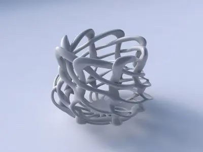 Bowl cylindrical with interlacing lattice wide middle 2 3D model