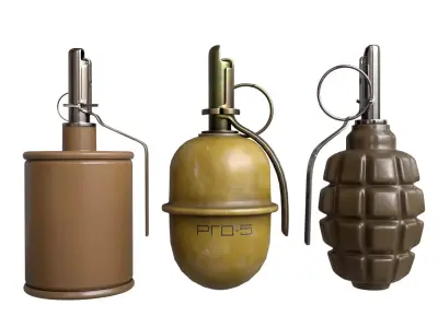 Hand Grenades RGD-5 F1 RG42 Low-poly 3D model