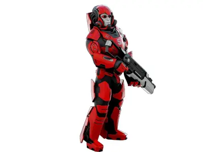 CYBORG SOLDIER RX-900 Rigged for Unreal Engine - Unity - MIXAMO 3D model