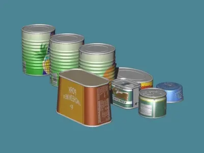 Food Canning 9items 3D model