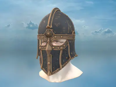 Viking-inspired Warrior Helmet Low-poly 3D model