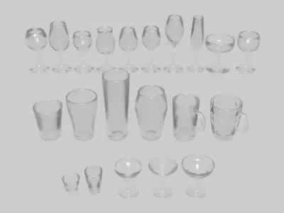 Glassware Free low-poly 3D model