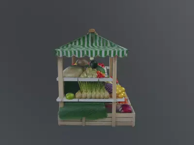 fruit vendor stall Free 3D model