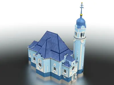 Blue church - Bratislava Slovakia 3D model