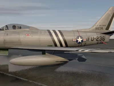 North American F-86A Sabre 3D model
