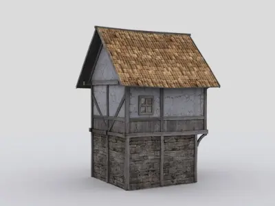 house medival Low-poly 3D model