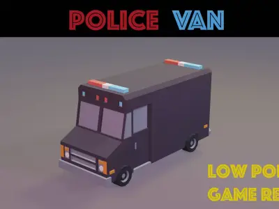 Police Van Low-poly 3D model