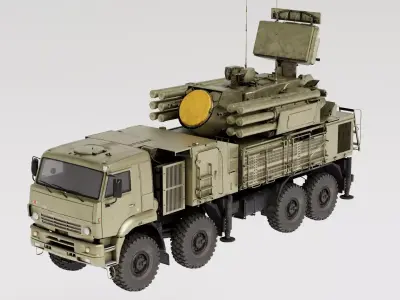 Pantsir S2 Air Defense System 3D model