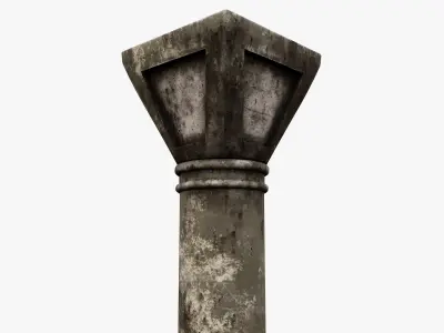 Column stone Low-poly 3D model