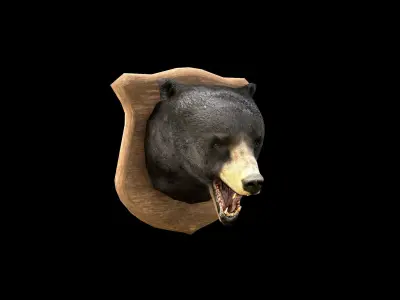Bear Head - PBR - Textured Low-poly 3D model