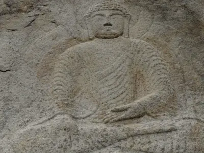 Seated Rock-carved Buddha 3D model