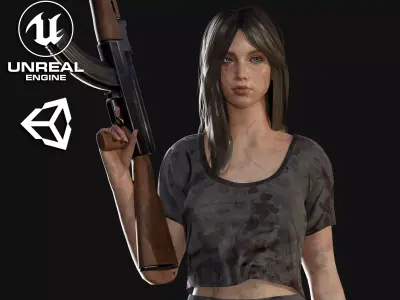 Survival Girl - Game Ready Low-poly 3D model