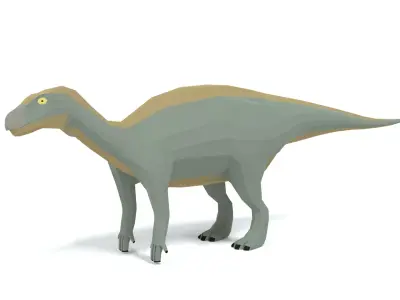 Low Poly Cartoon Iguanodon Dinosaur Low-poly 3D model