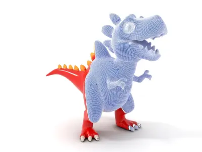 Playful Cartoon Dinosaur Model Pack Low-poly 3D model