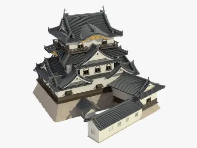 Hikone Japanese Castle 3D model