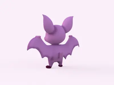 Cartoon Bat Cute  Low-poly 3D model