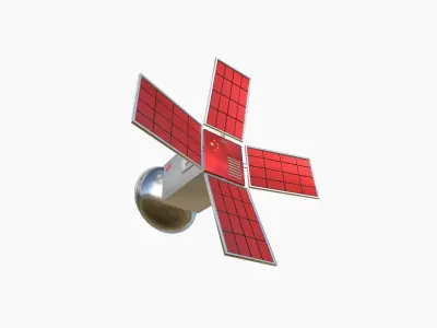 Satellite G10 China - SciFi Space Design Low-poly 3D model