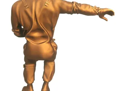 Bronze Astounaut Spacesuit pose 3D print model