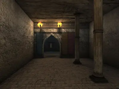 Desert level Low-poly 3D model