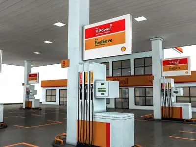 3D Gas Station 3D model