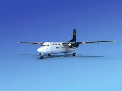 Fokker 50 Kish Air 3D model
