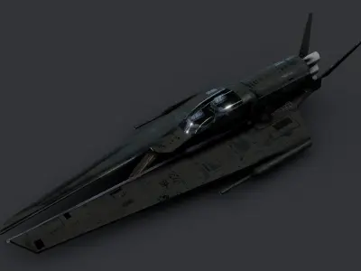 Futuristic Sci-Fi Air Force Airplane Space Ship 3D model