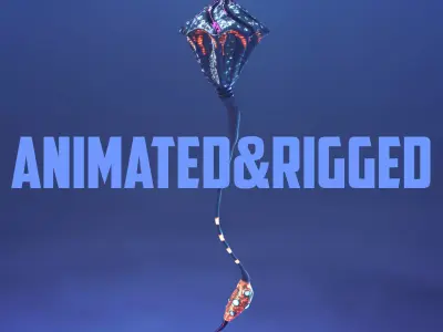 PBR Fantastic Medusa Animated and rigged lowpoly model  Low-poly 3D model