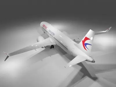 China Eastern Boeing 737 max 8 3D Model with cockpit Low-poly 3D model