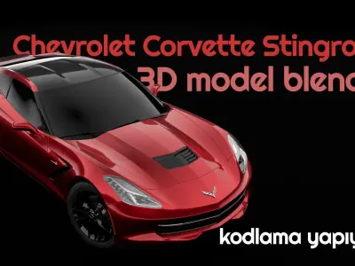 Chevrolet Corvette Stingray C7 3D model blender Free 3D model