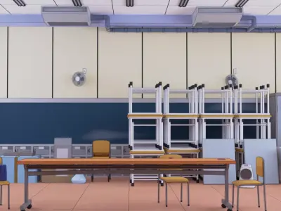 Classroom Furniture Free 3D model