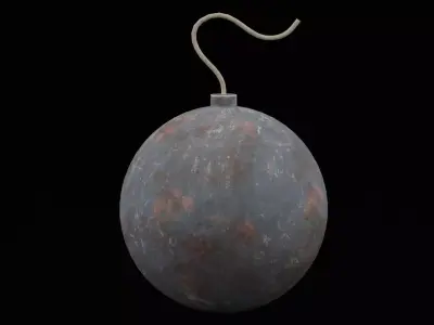 Rounded Black Bomb Low-poly 3D model