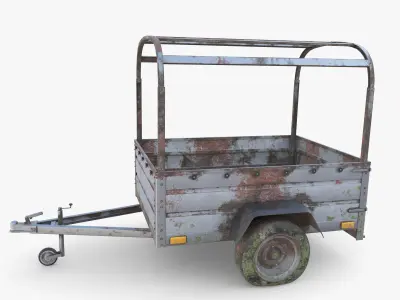 Cargo Trailer v2 weathered Low-poly 3D model
