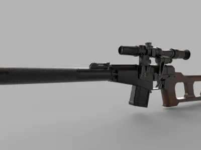 VSS Vintorez Rifle Low-poly 3D model